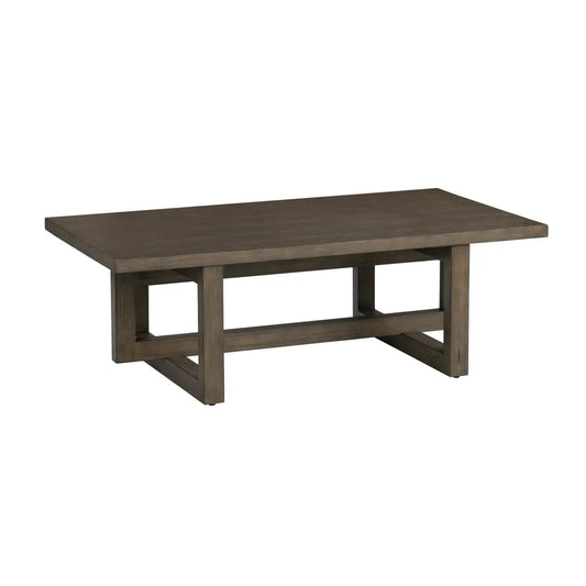 Radcliffe Rectangle Wood Cross-Base Cocktail or Coffee Table
