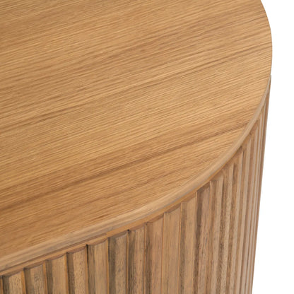Covington Oval Slatted Drum Cocktail or Coffee Table