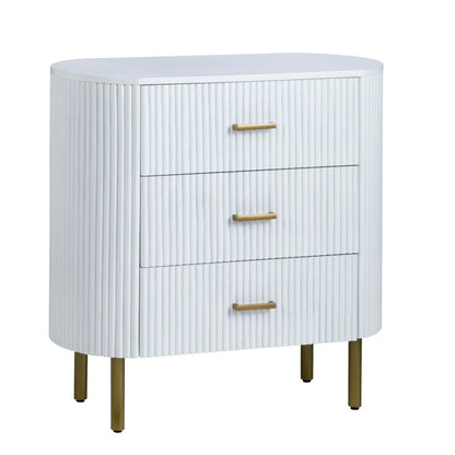 Camden Painted White Nightstands (2-Pack) Transitional, tapered legs, felt-lined top drawers