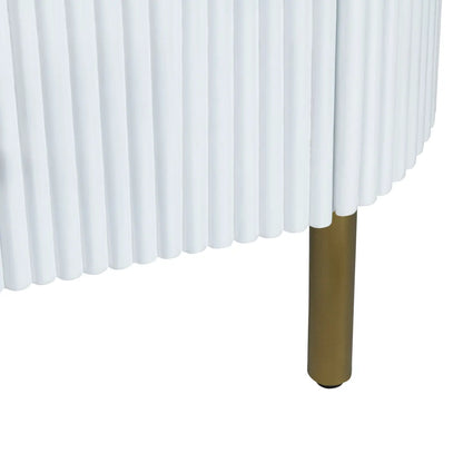 Camden Painted White Nightstands (2-Pack) Transitional, tapered legs, felt-lined top drawers