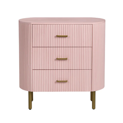 New Paltz Painted Pink Nightstands (2-Pack) Transitional, tapered legs, felt-lined top drawers