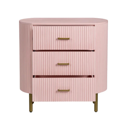 New Paltz Painted Pink Nightstands (2-Pack) Transitional, tapered legs, felt-lined top drawers