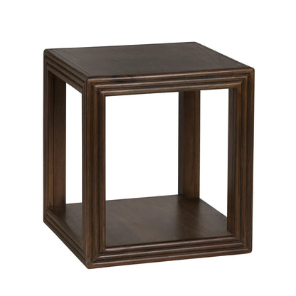 Hastings Open Cube End Table – Dark Wood Finish (Set of 2)