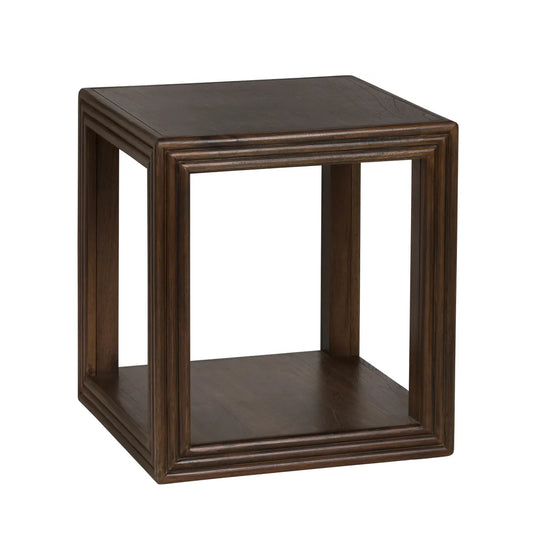 Hastings Open Cube End Table – Dark Wood Finish (Set of 2)