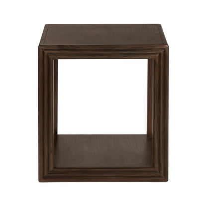 Hastings Open Cube End Table – Dark Wood Finish (Set of 2)