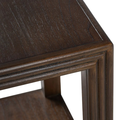 Hastings Open Cube End Table – Dark Wood Finish (Set of 2)