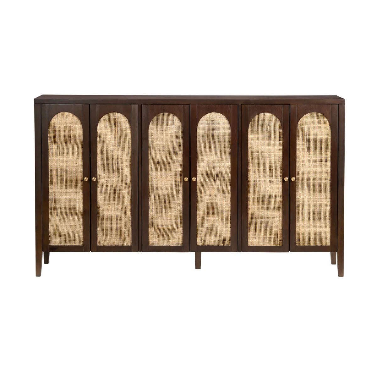 Oakmere Six-Door Cabinet - Brown - Transitional