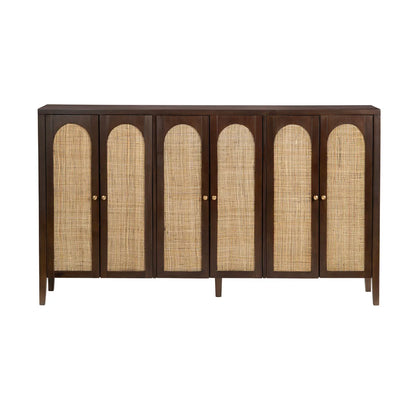 Oakmere Six-Door Cabinet - Brown - Transitional