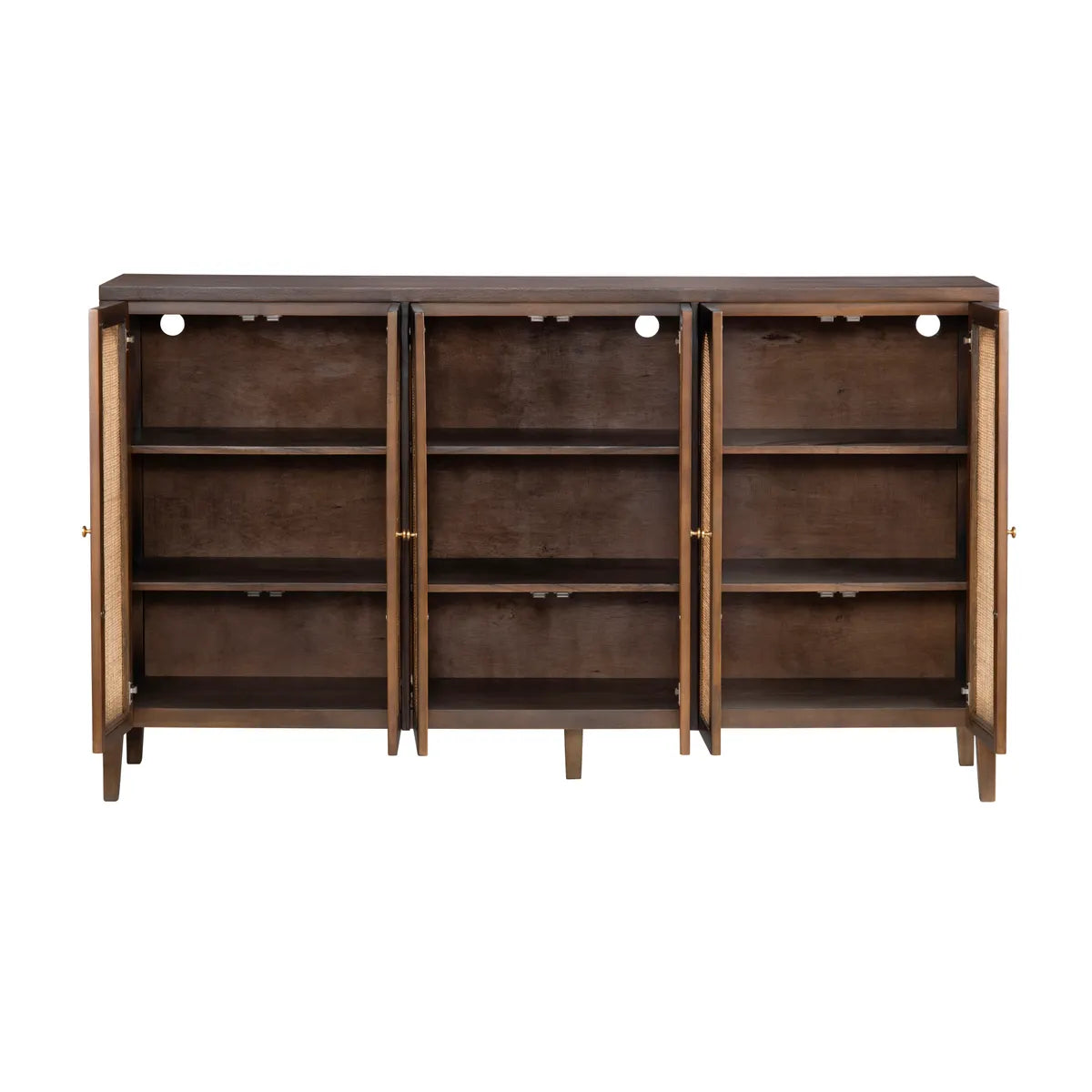 Oakmere Six-Door Cabinet - Brown - Transitional
