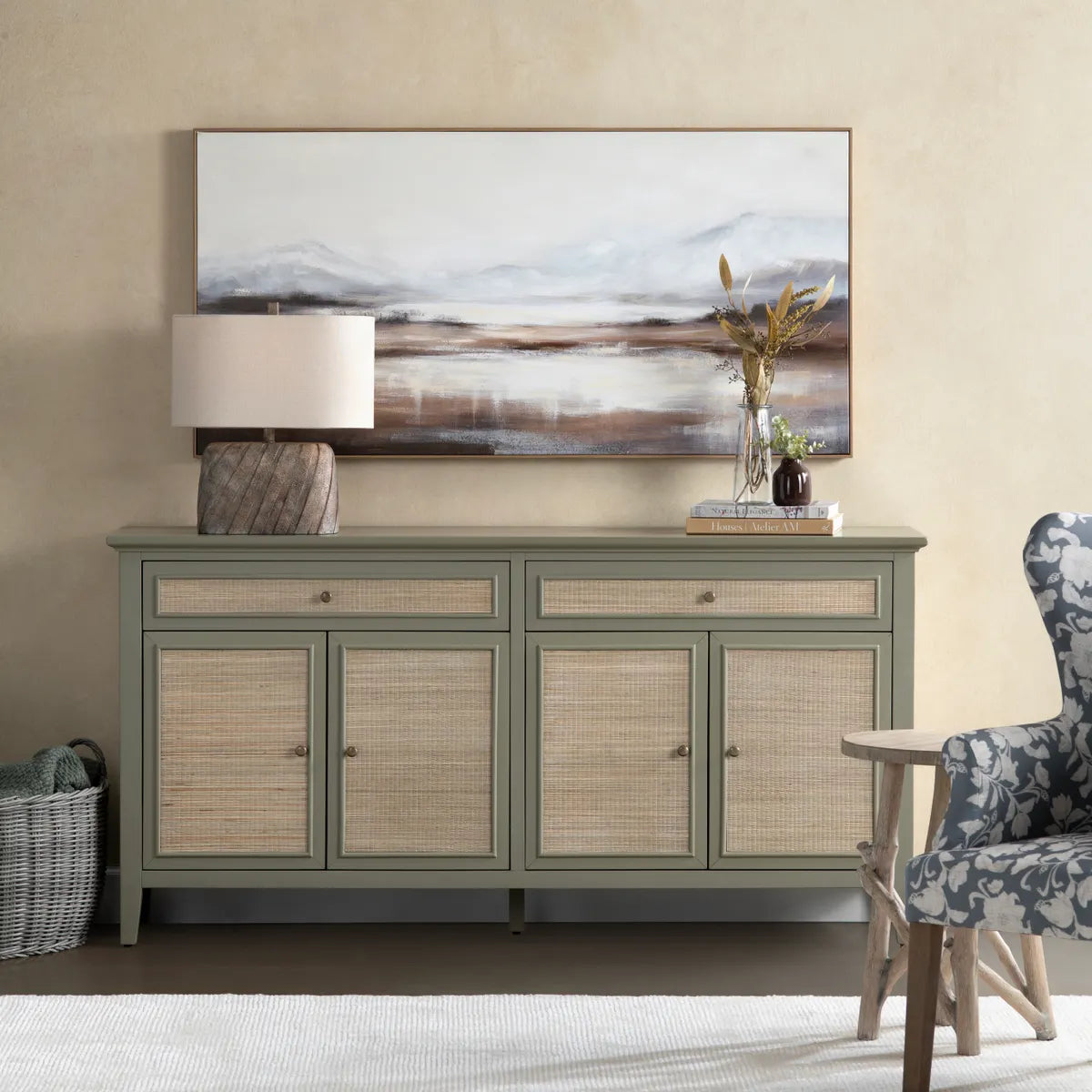 Pendleton Four-Door Sideboard - Green - Rustic