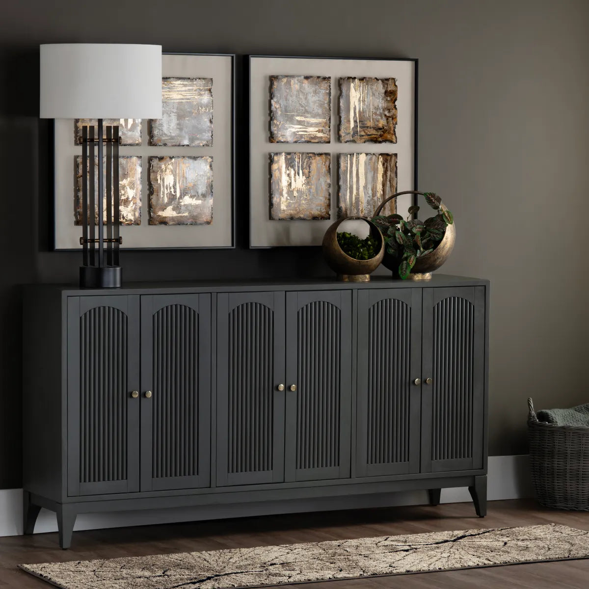 Quarrybrook Six-Door Sideboard - Green - Transitional