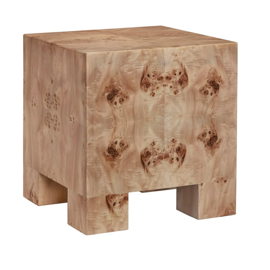 Kensington Burl Wood End Table (Set of 2) – Modern Traditional Block Form