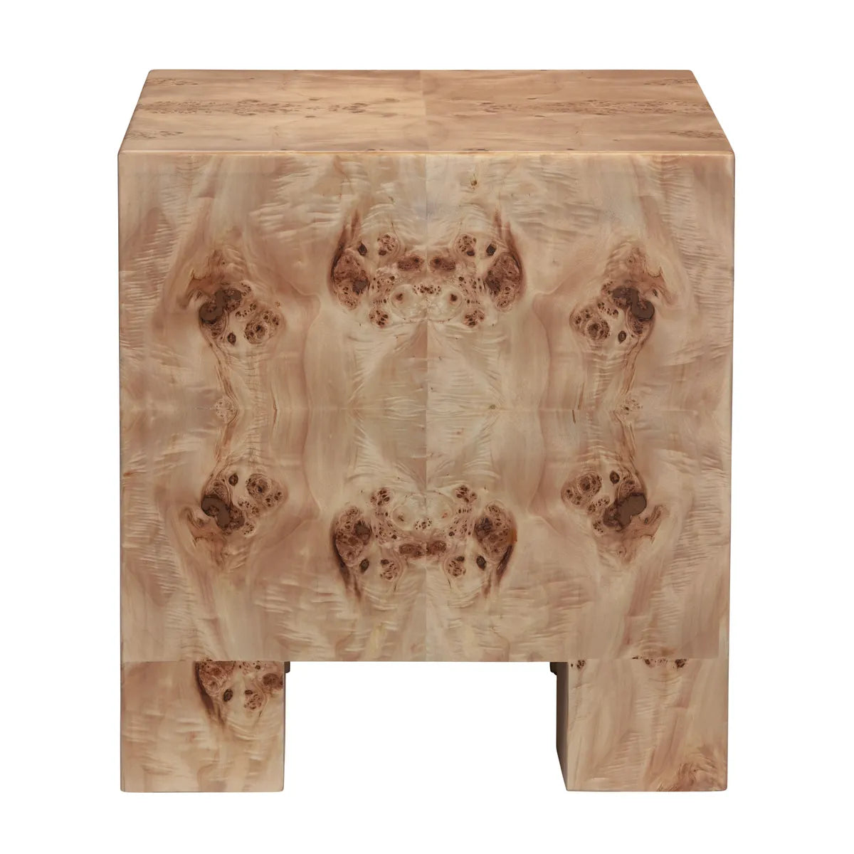 Kensington Burl Wood End Table (Set of 2) – Modern Traditional Block Form