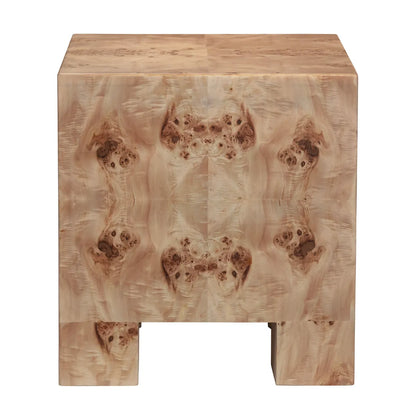 Kensington Burl Wood End Table (Set of 2) – Modern Traditional Block Form