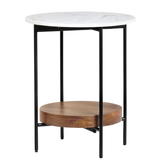 Ashmont End Table (Set of 2) - Solid Wood - Metal Frame