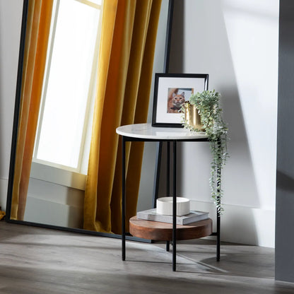 Ashmont End Table (Set of 2) - Solid Wood - Metal Frame