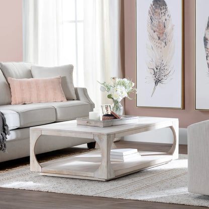 Fairfield Open-Block Rectangular Cocktail or Coffee Table