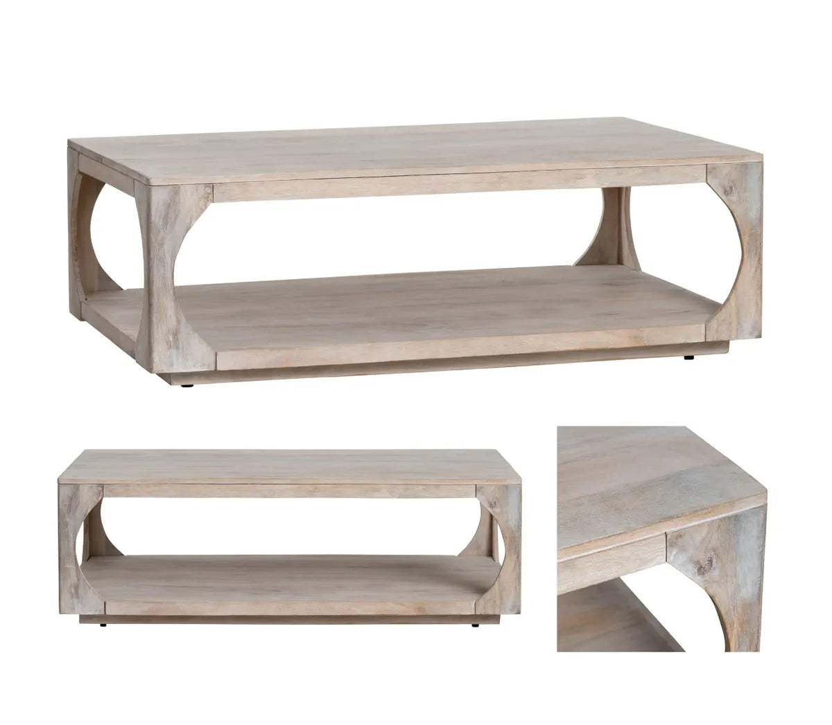 Fairfield Open-Block Rectangular Cocktail or Coffee Table