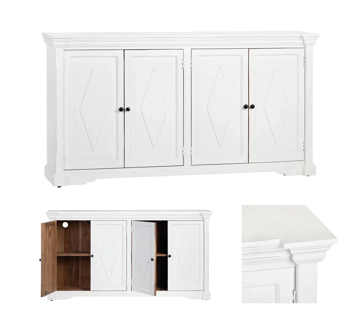Thornfield Sideboard - White - Coastal, Traditional