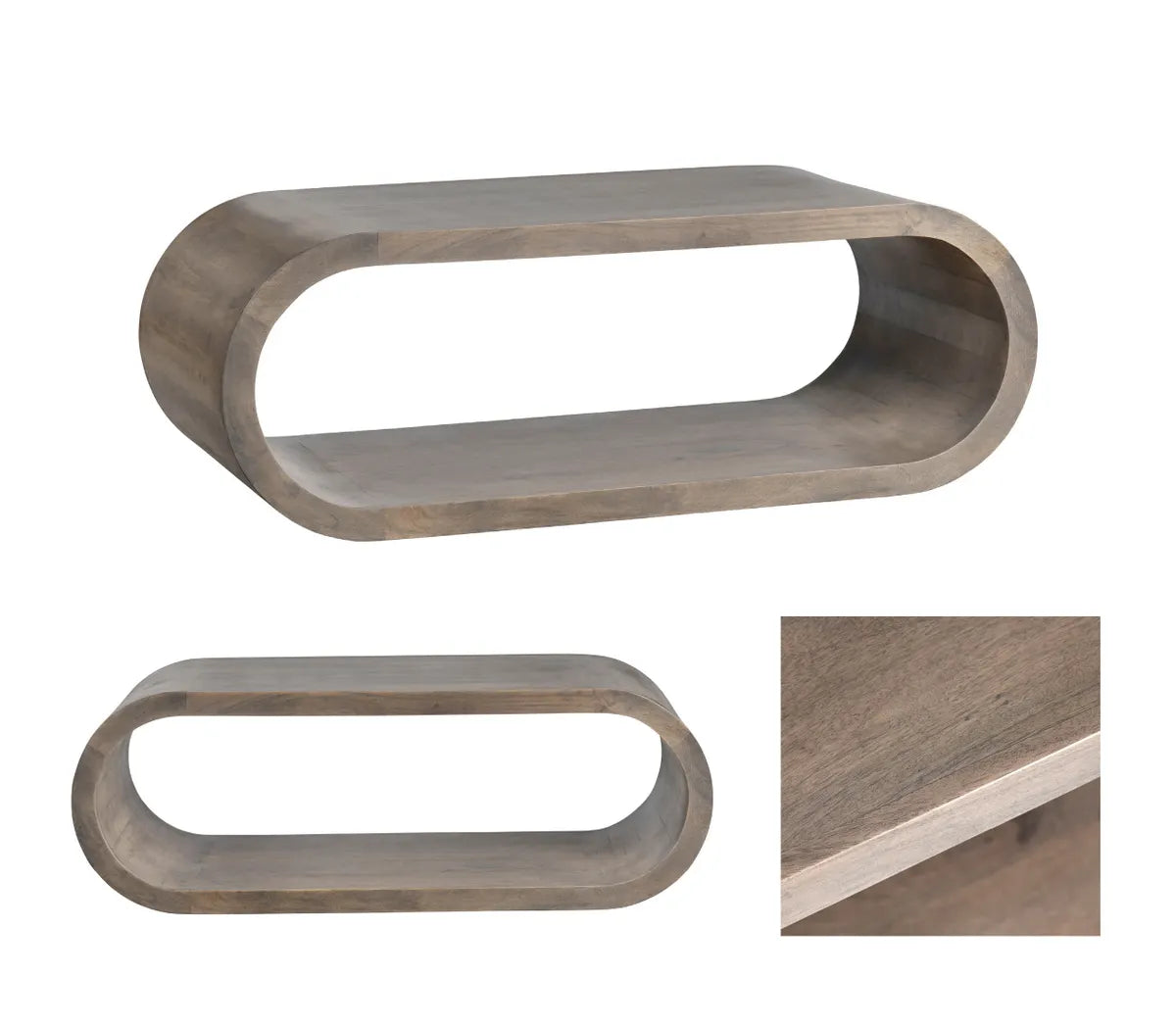 Kingstyn Curved Edge Cocktail or Coffee Table