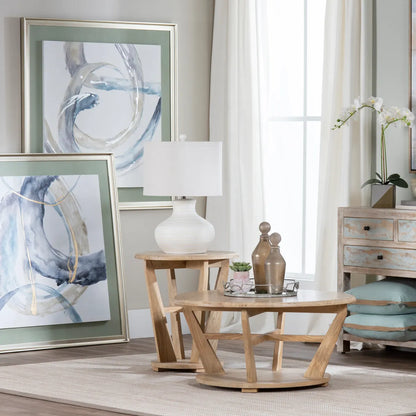 Ellery Geometric Round Cocktail or Coffee Table