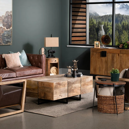 Westglen Block & Iron Cocktail or Coffee Table