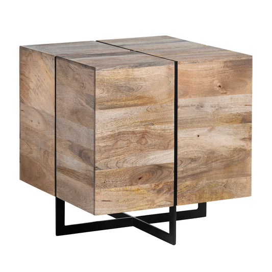 Norwood End Table (Set of 2) - Solid Wood - Metal Frame