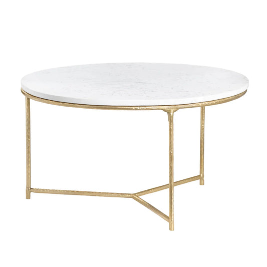 Briarwood Round Marble & Brass Cocktail or Coffee Table