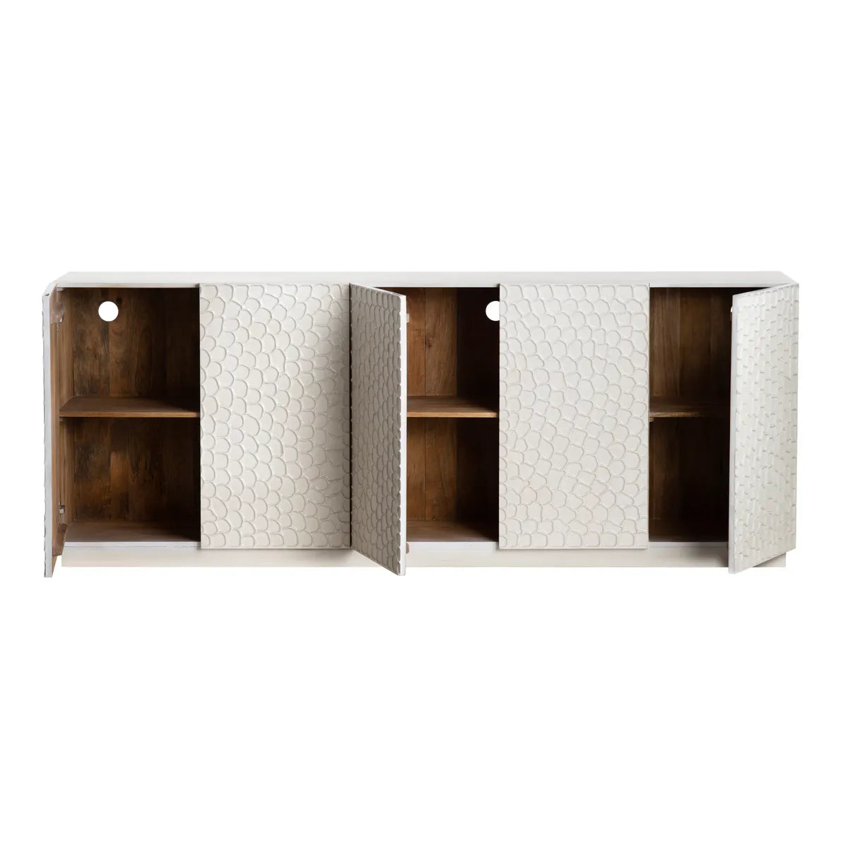 Upton Hollow Five-Door Sideboard - White - Coastal