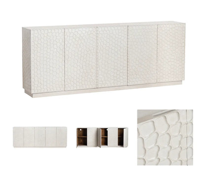 Upton Hollow Five-Door Sideboard - White - Coastal