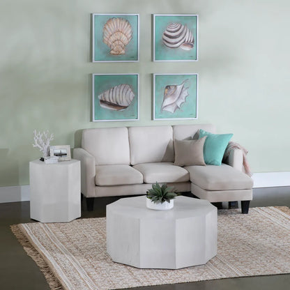 Devon Sculpted Octagon Cocktail or Coffee Table