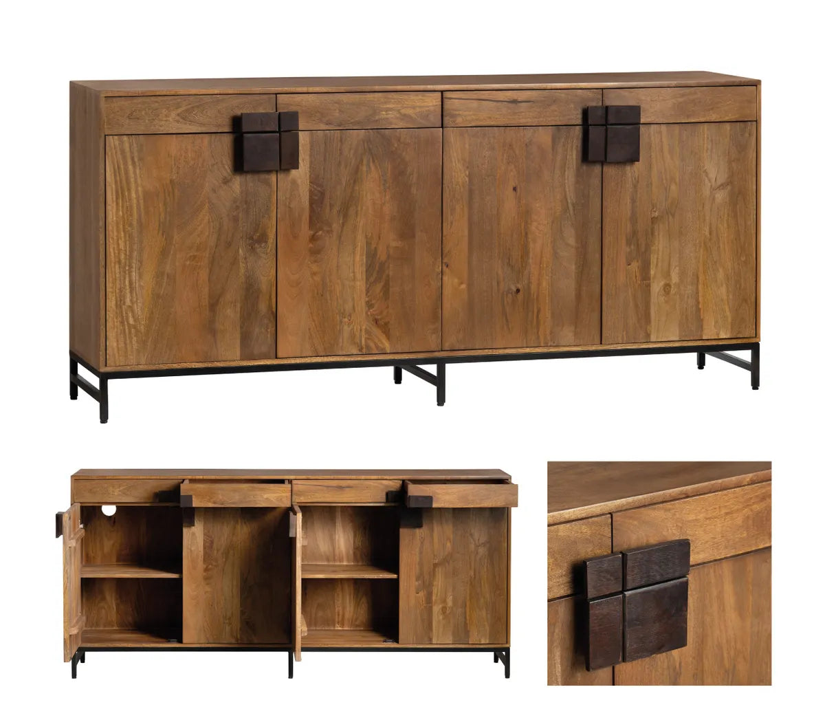 Arlington 4-door, 4-drawer Media Credenza | 76 x 16 x 34 (in)
