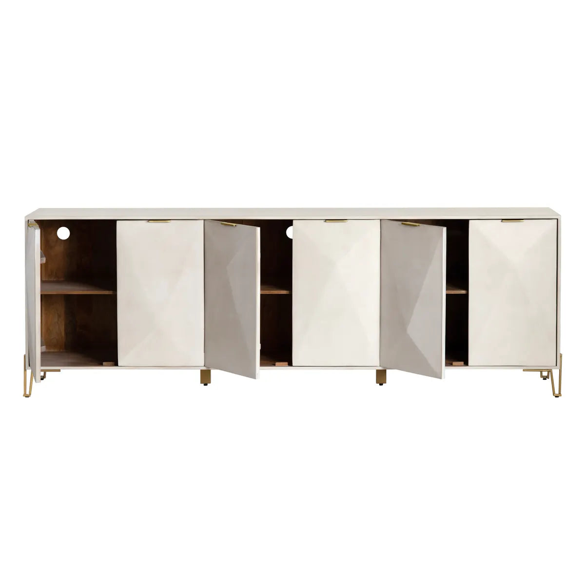 Westerdale Six-Door Sideboard - White - Contemporary, Transitional