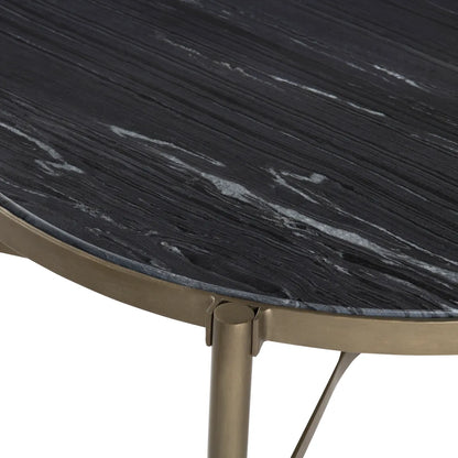 Somerset Black Marble Round Cocktail or Coffee Table