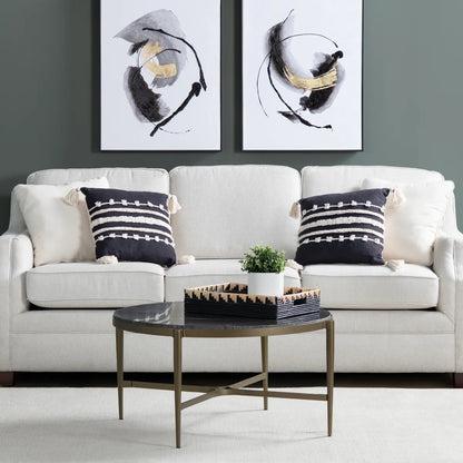 Somerset Black Marble Round Cocktail or Coffee Table