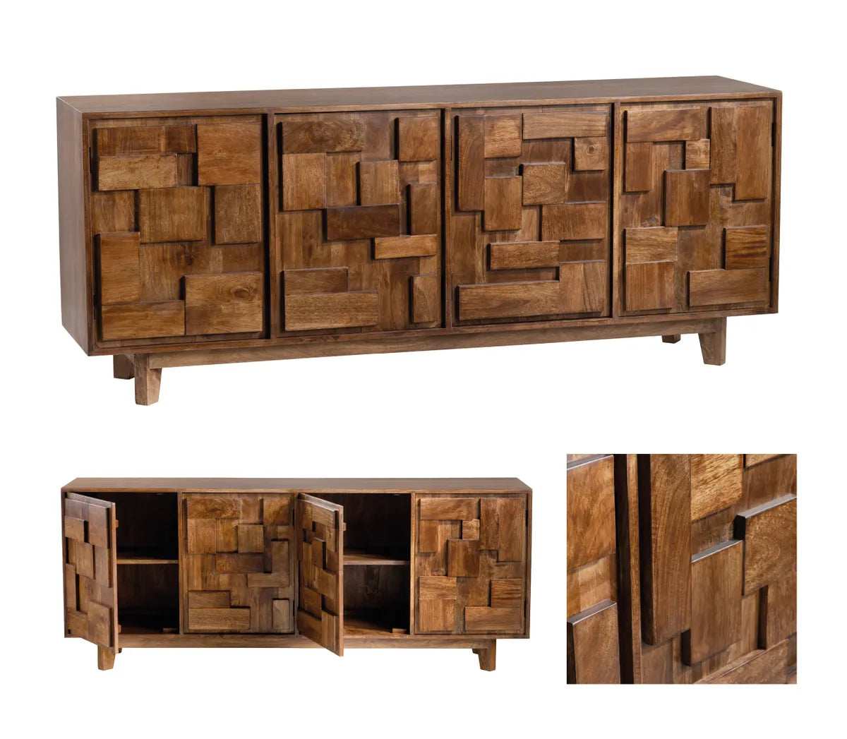 Ambercrest Four-Door Sideboard - Brown - Contemporary