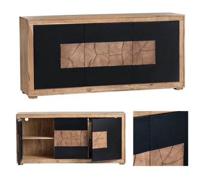 Barrowfield Three-Door Console - Natural - Contemporary, Rustic