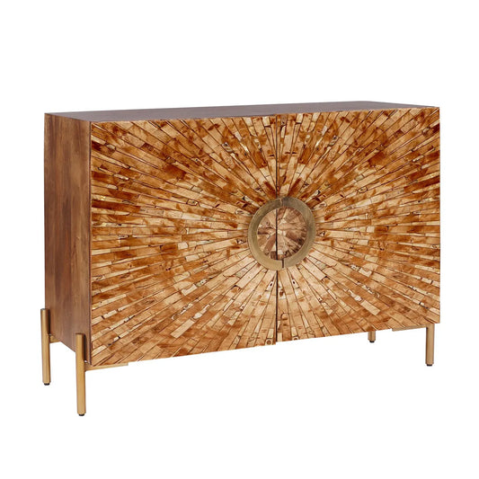 Safari Bone Inlay Two-door Cabinet | 44 x 16 x 33 (in)
