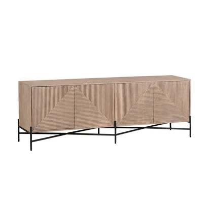 Doverly Four-Door Cabinet - Natural - Transitional