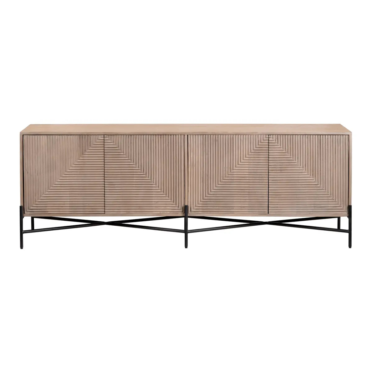 Doverly Four-Door Cabinet - Natural - Transitional