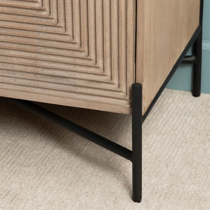 Doverly Four-Door Cabinet - Natural - Transitional