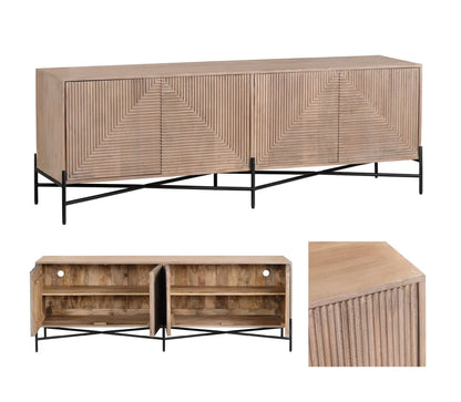 Doverly Four-Door Cabinet - Natural - Transitional