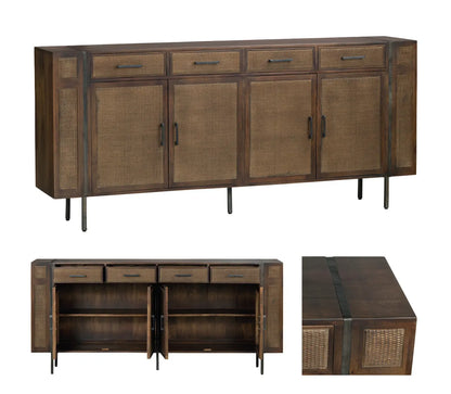 Elmstead Four-Door Sideboard - Brown - Coastal, Rustic