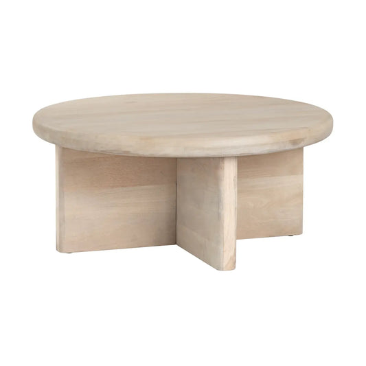 Arden Round Whitewash Cocktail or Coffee Table