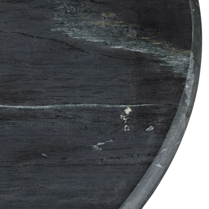 Stirling Round Black Marble Cocktail or Coffee Table