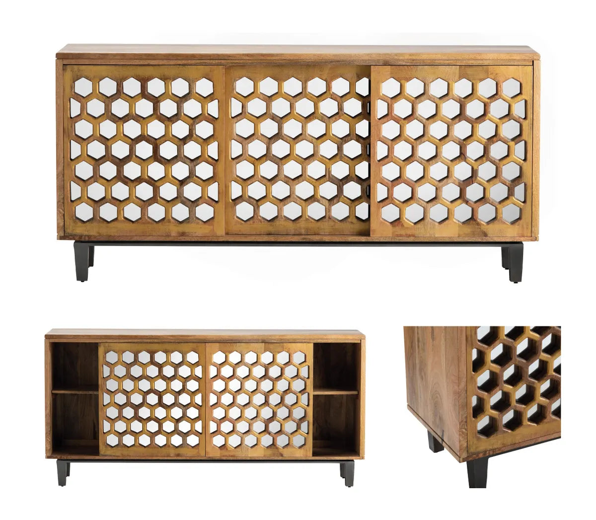 Falkirk Manor Honeycomb Sideboard - Brown - Rustic, Transitional