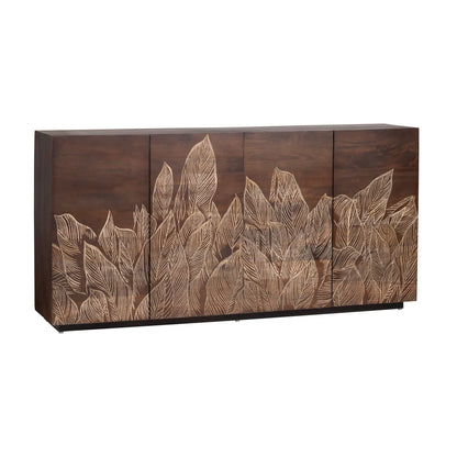 Hartleigh Leaf Four-Door Sideboard - Brown - Transitional