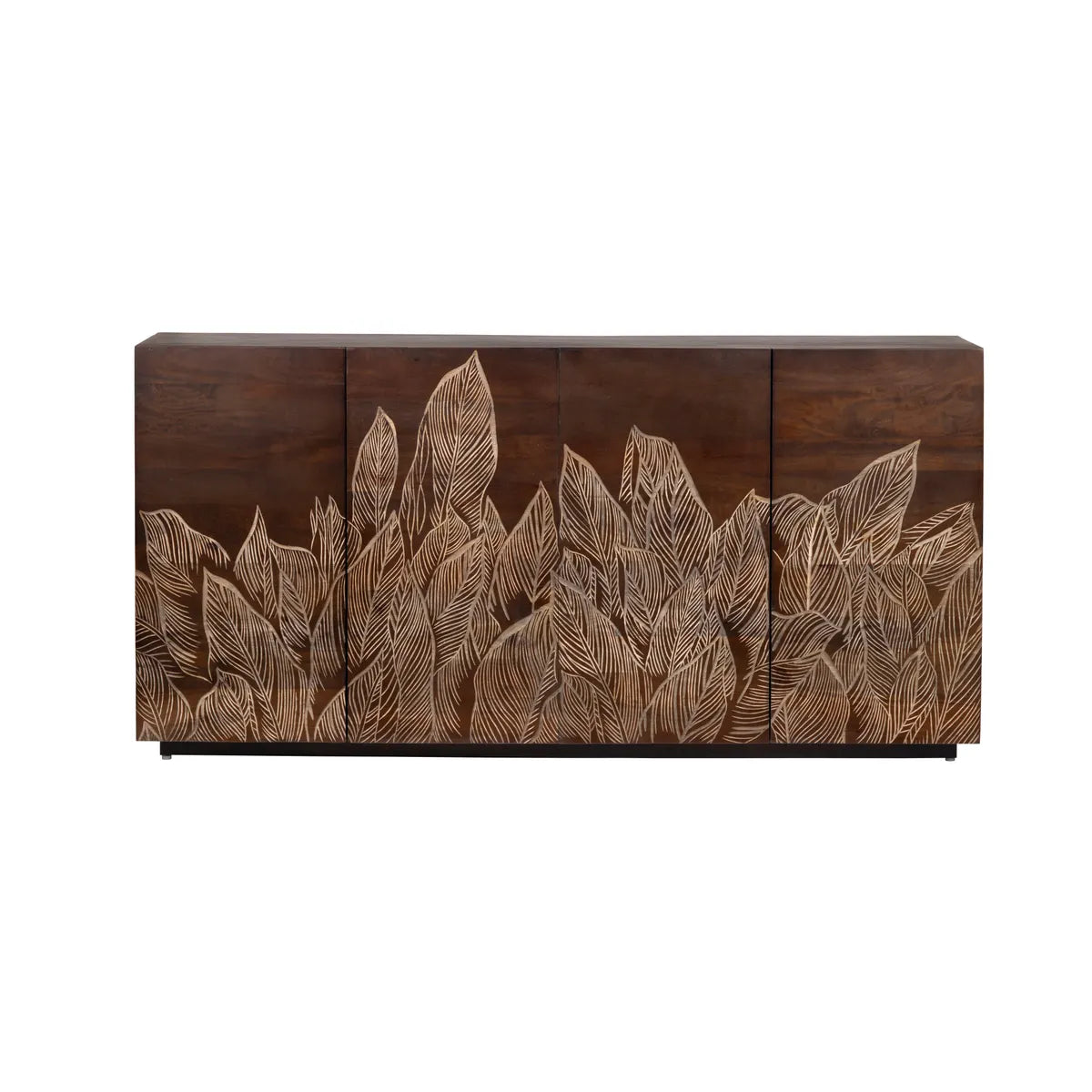 Hartleigh Leaf Four-Door Sideboard - Brown - Transitional