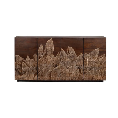 Hartleigh Leaf Four-Door Sideboard - Brown - Transitional