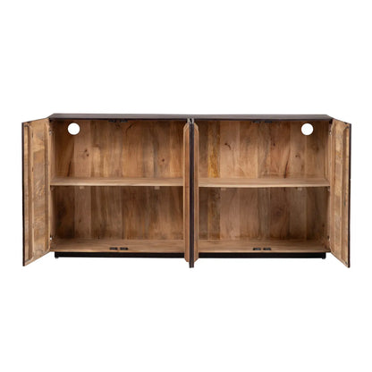 Hartleigh Leaf Four-Door Sideboard - Brown - Transitional